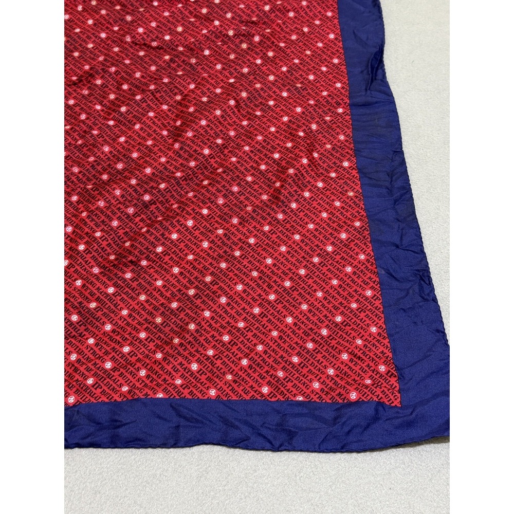Vtg Scarf Made In Italy IP Building‎ Materials 100% Silk Red White Blue Font - Picture 9 of 15